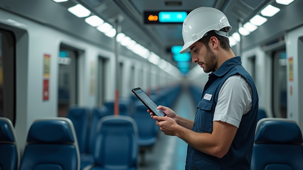 Technicien en train d