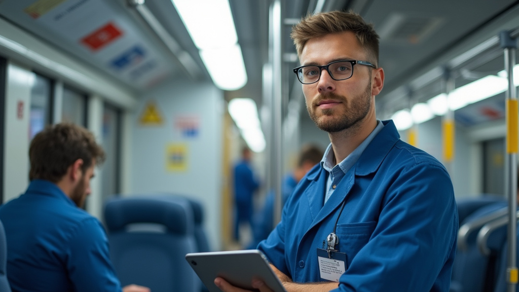 Technicien en train d