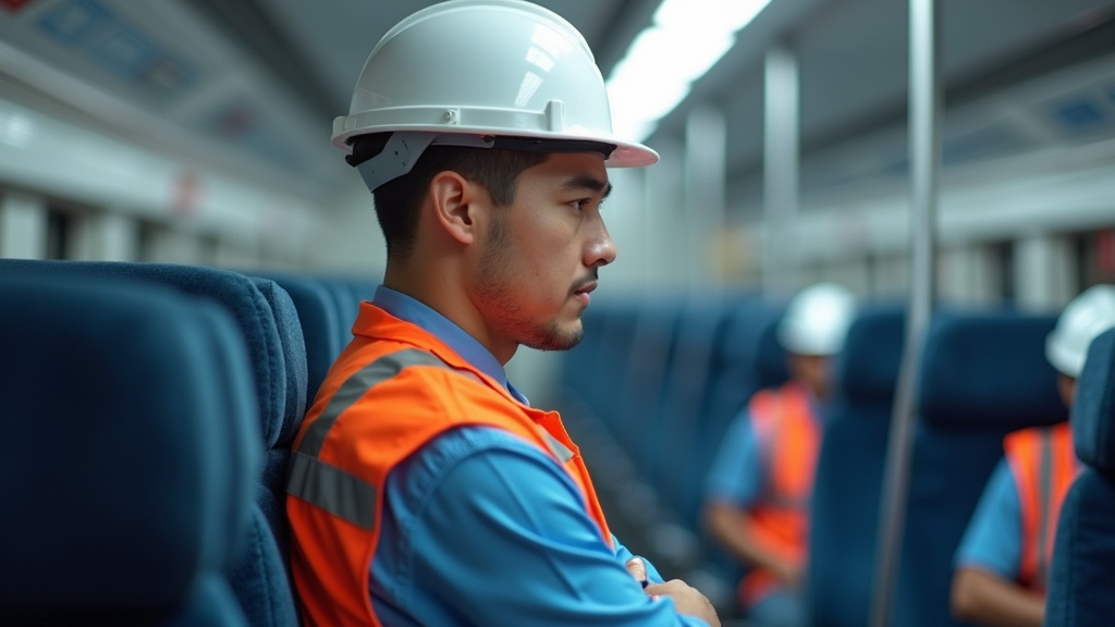 Technicien en train d