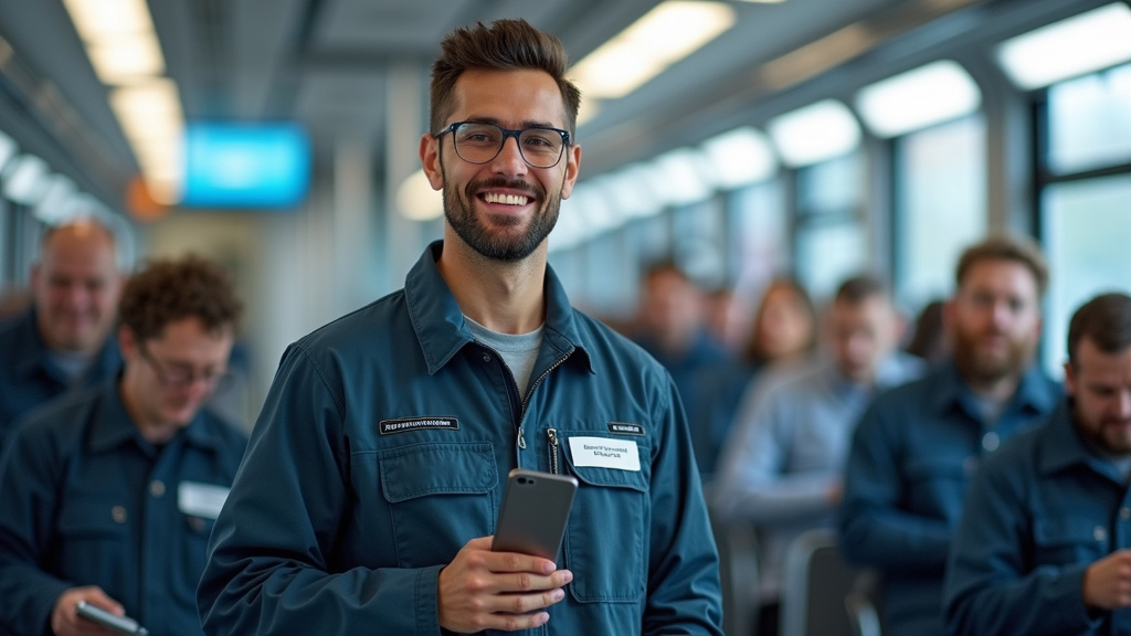 Technicien en train d