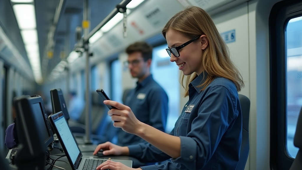 Technicien en train d