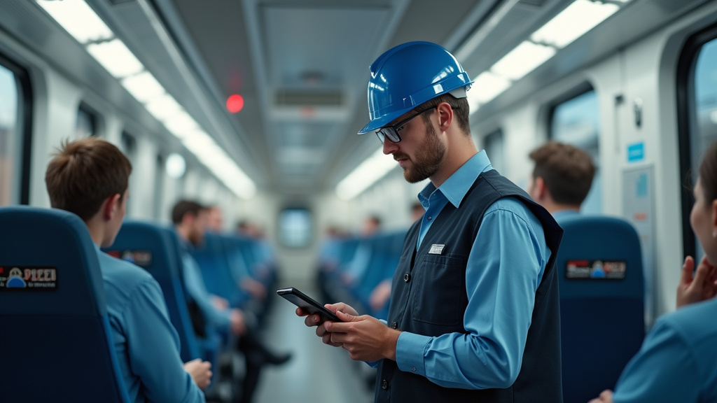 Technicien en train d