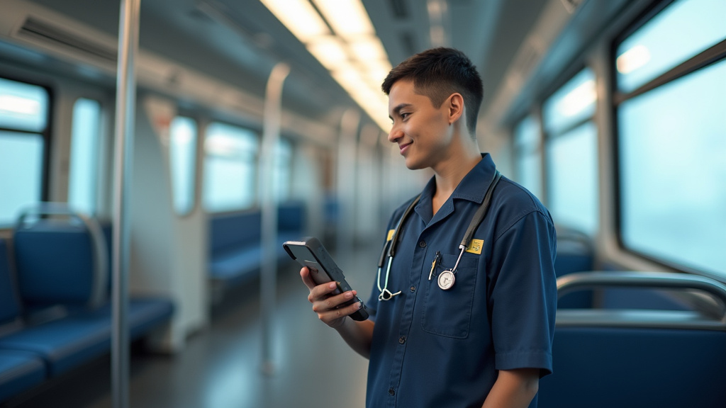 Technicien en train d