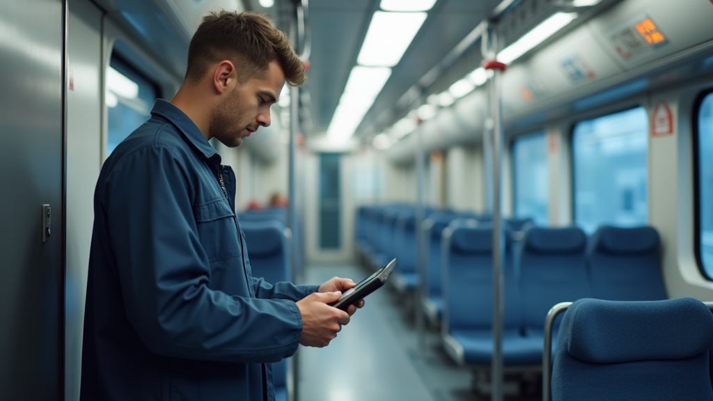 Technicien en train d