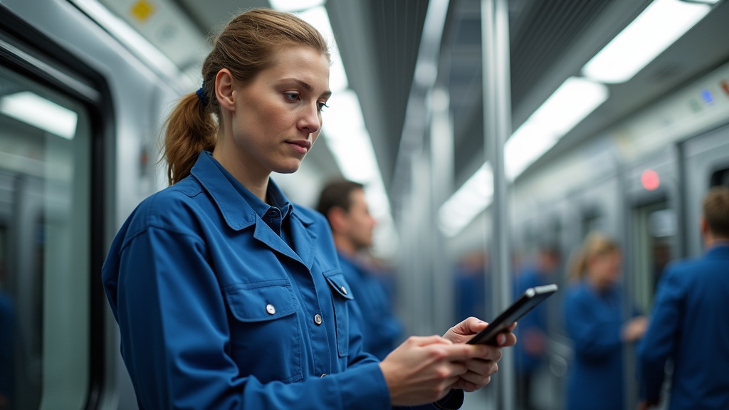 Technicien en train d