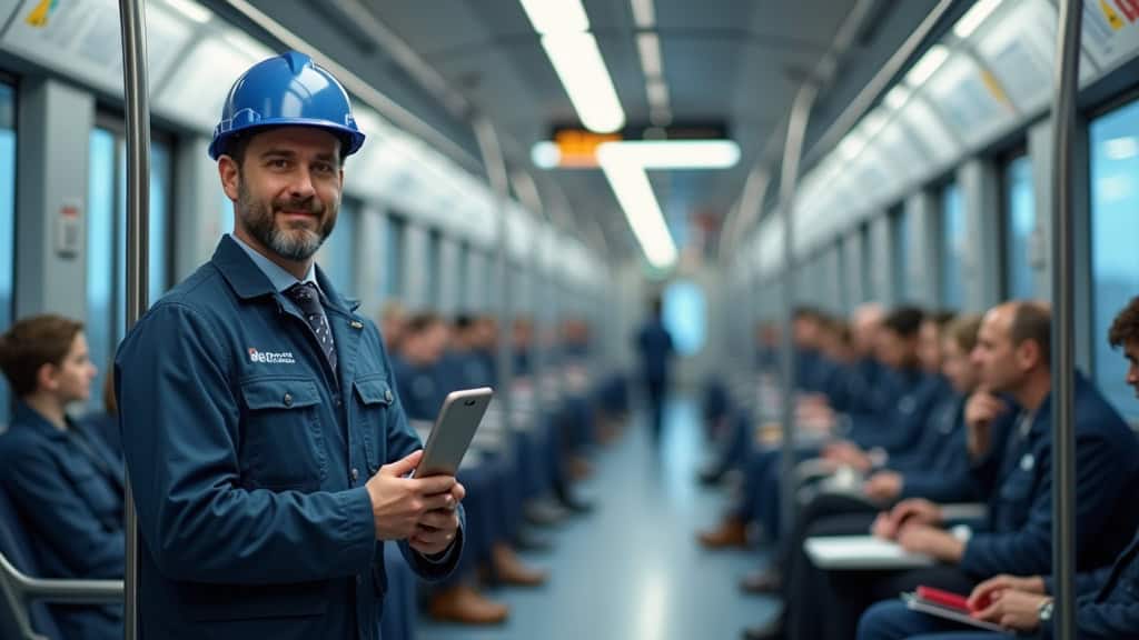 Technicien en train d