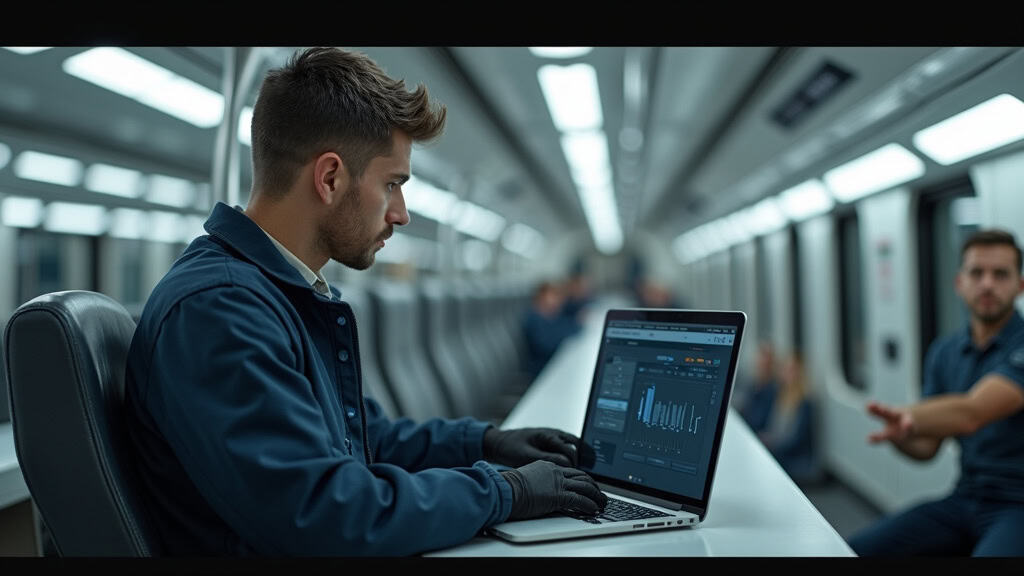 Technicien en train d