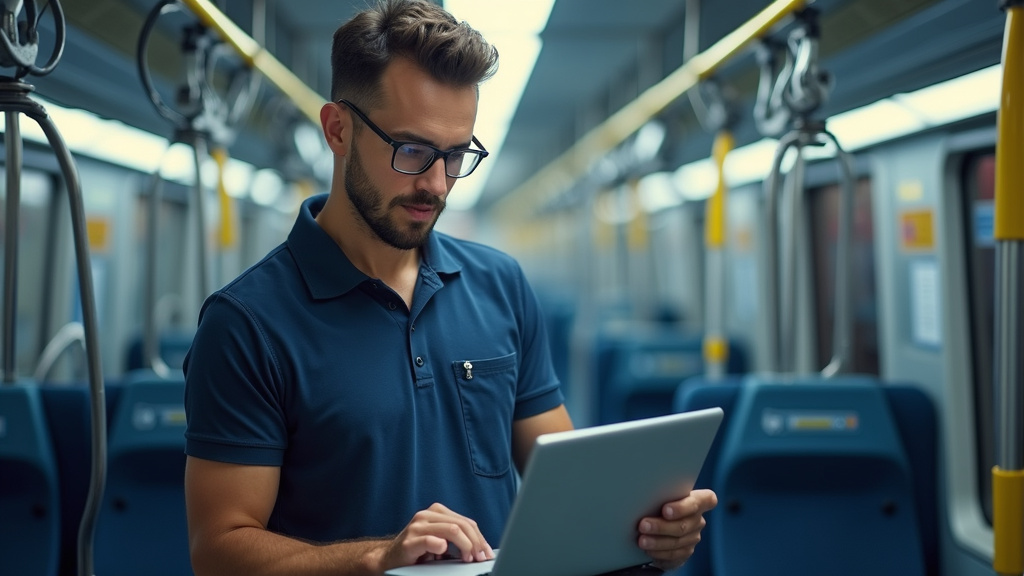 Technicien en train d