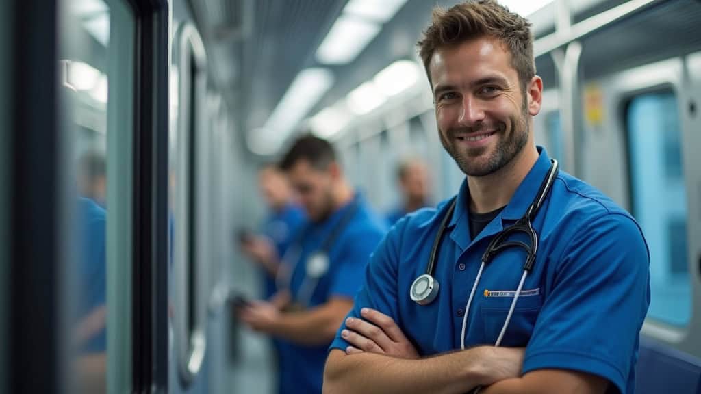 Technicien en train d