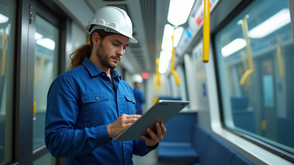 Technicien en train d