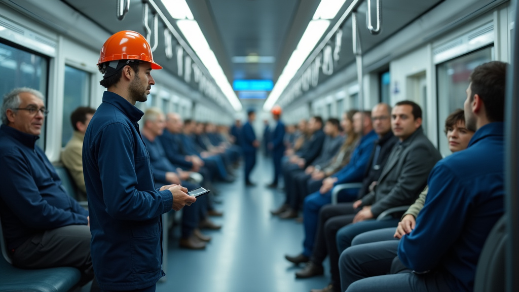 Technicien en train d