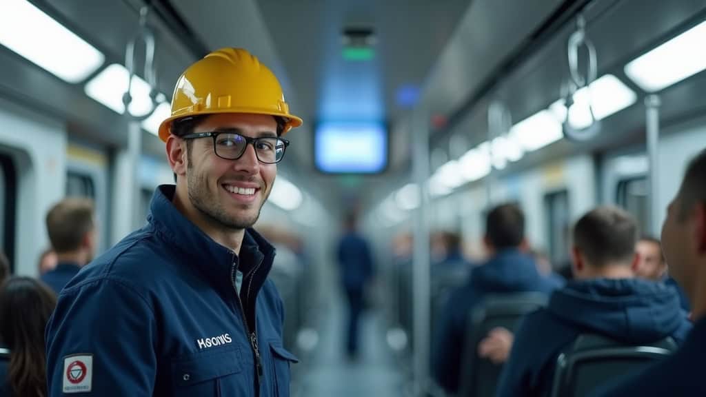 Technicien en train d