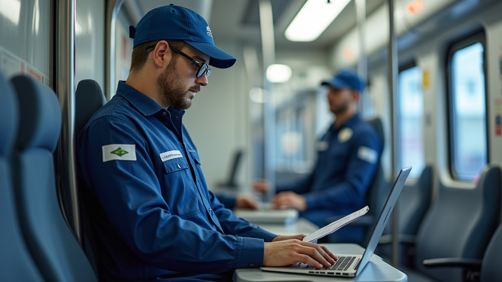 Technicien en train d