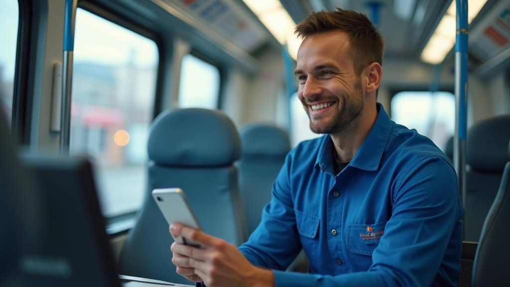 Technicien en train d