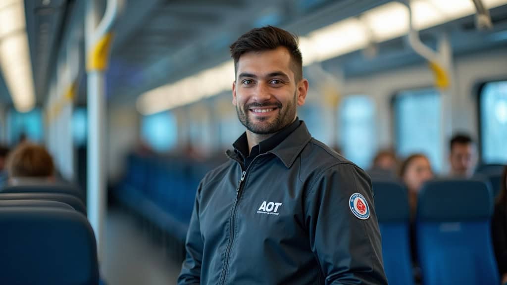 Technicien en train d