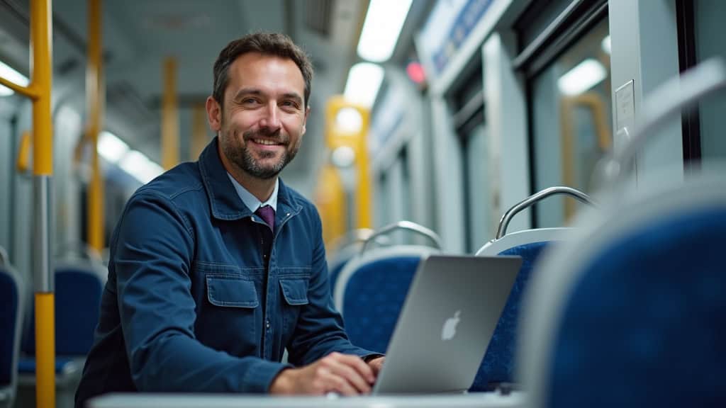 Technicien en train d