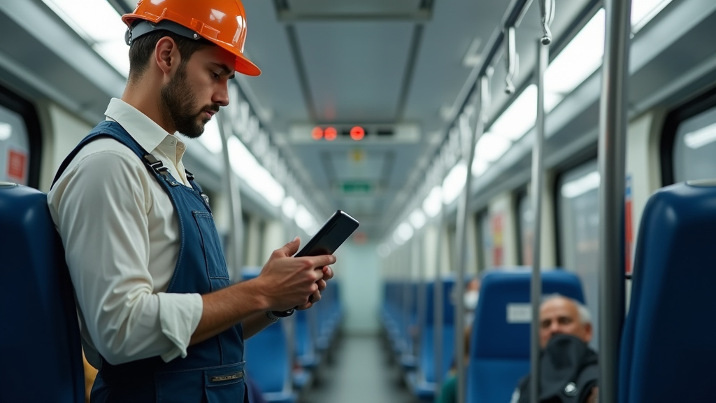 Technicien en train d