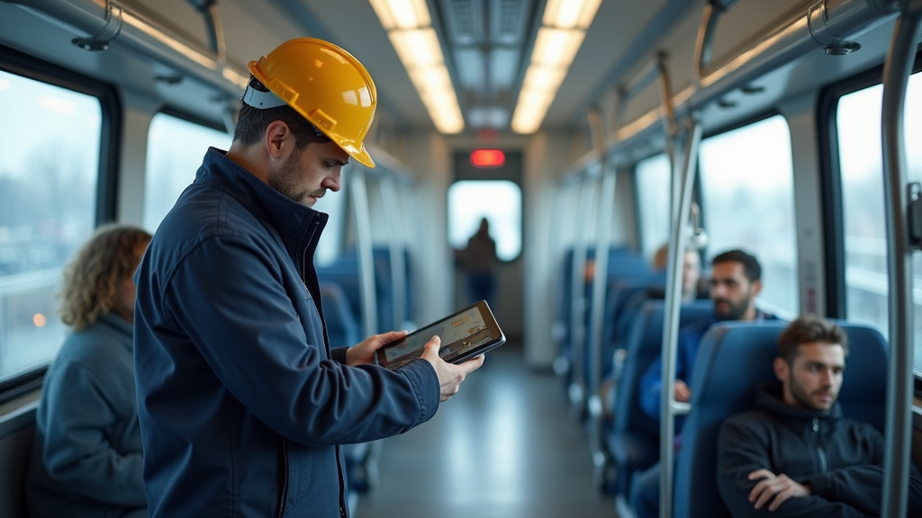 Technicien en train d