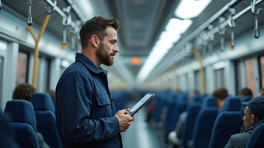 Technicien en train d