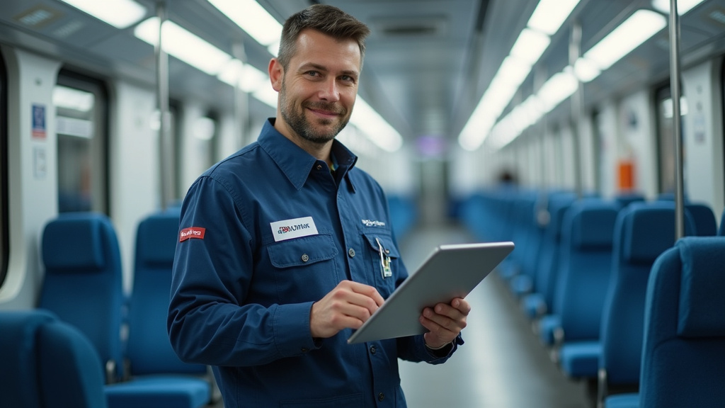 Technicien en train d