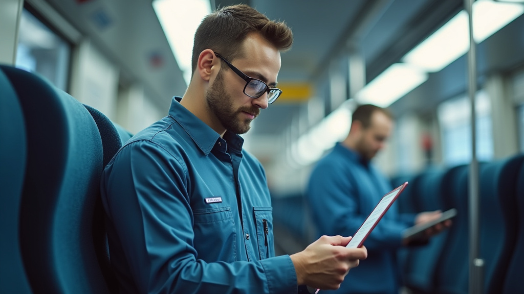 Technicien en train d