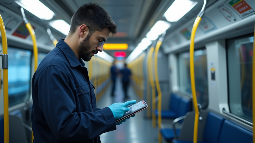 Technicien en train d