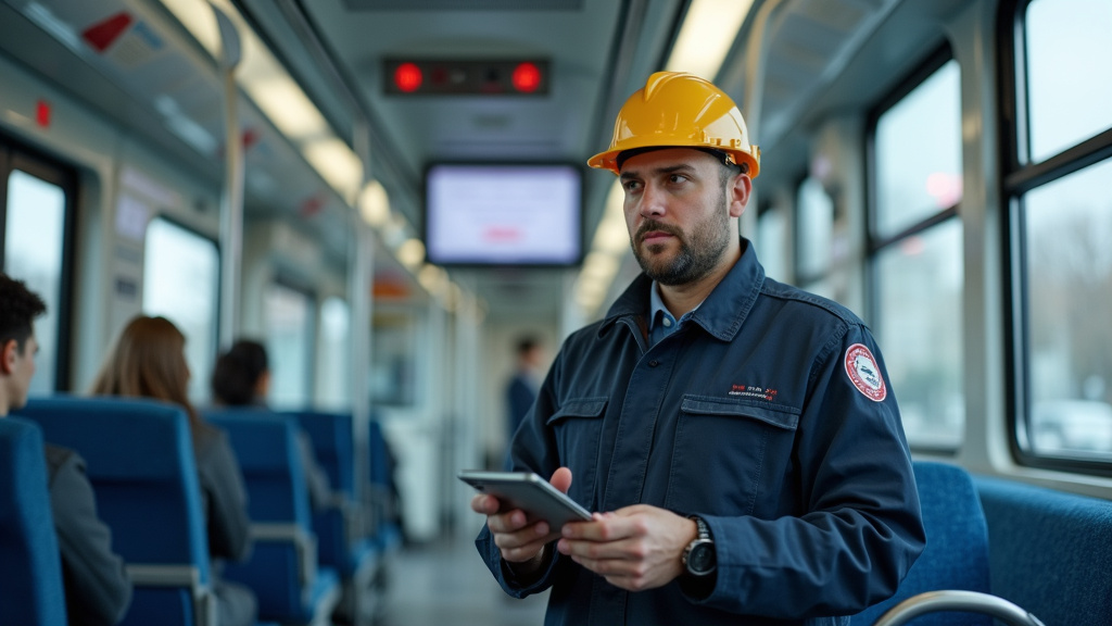 Technicien en train d