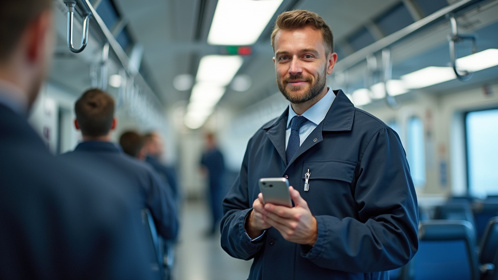 Technicien en train d