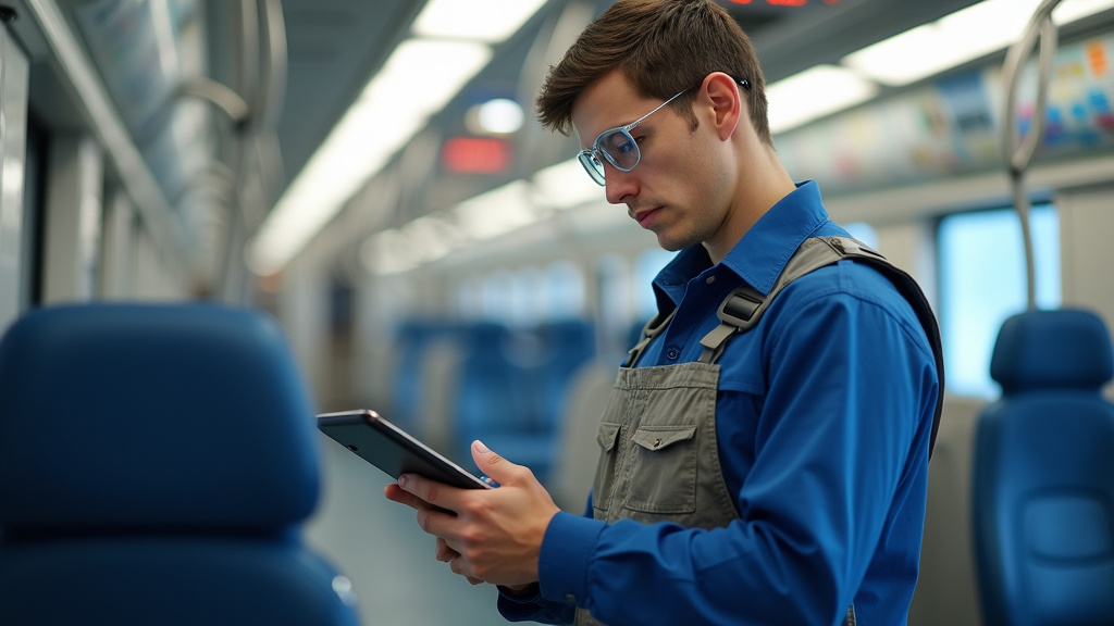 Technicien en train d