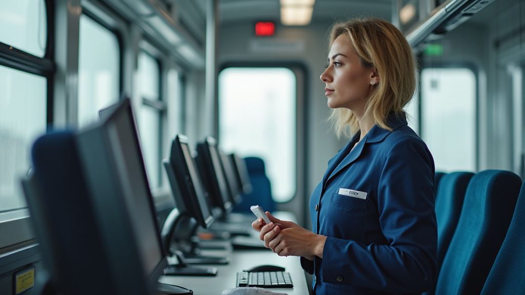 Technicien en train d