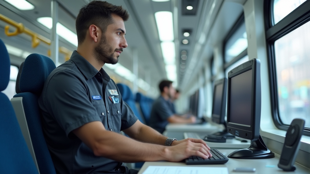 Technicien en train d