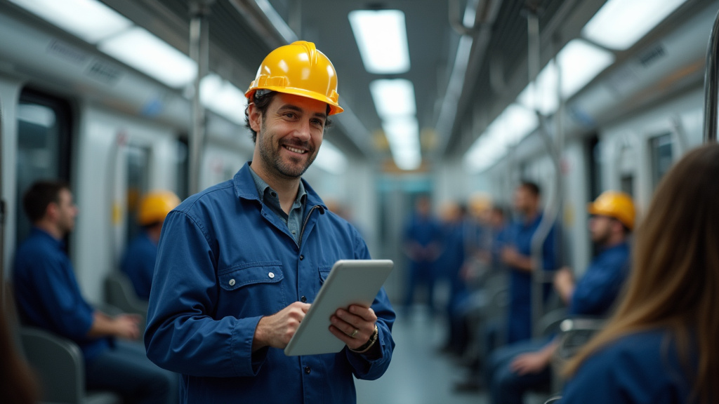 Technicien en train d