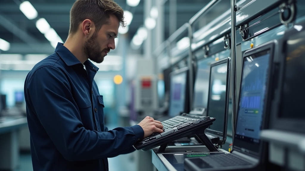 Technicien en train de faire la maintenance d