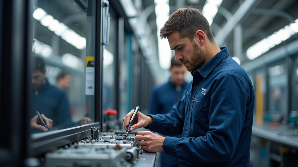 Technicien en train de faire la maintenance d