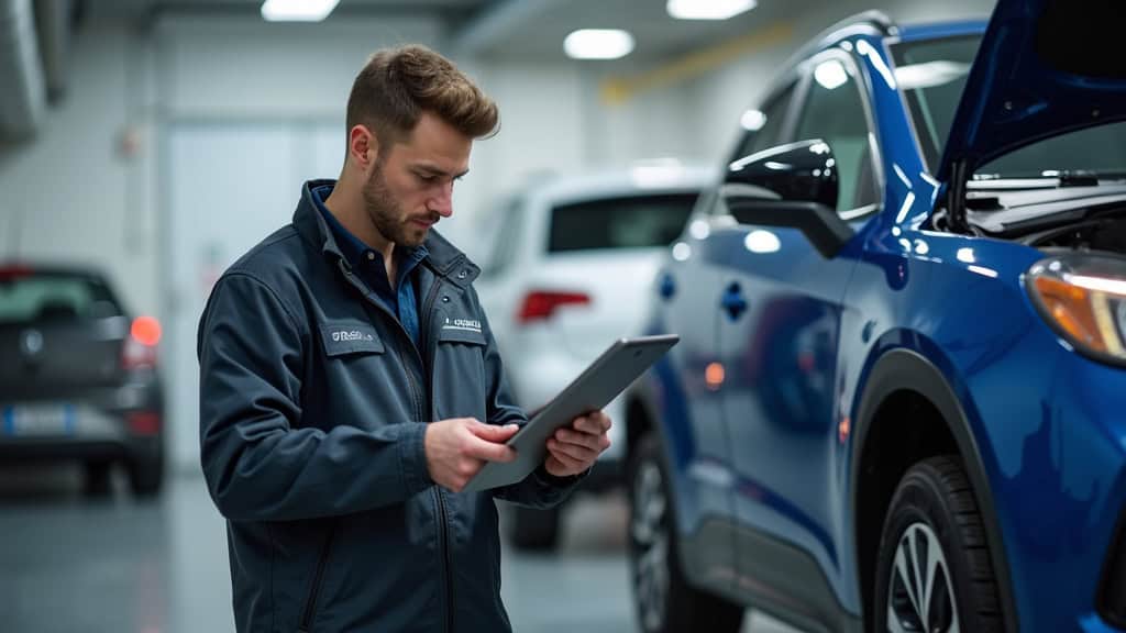 Technicien en train de faire la maintenance d