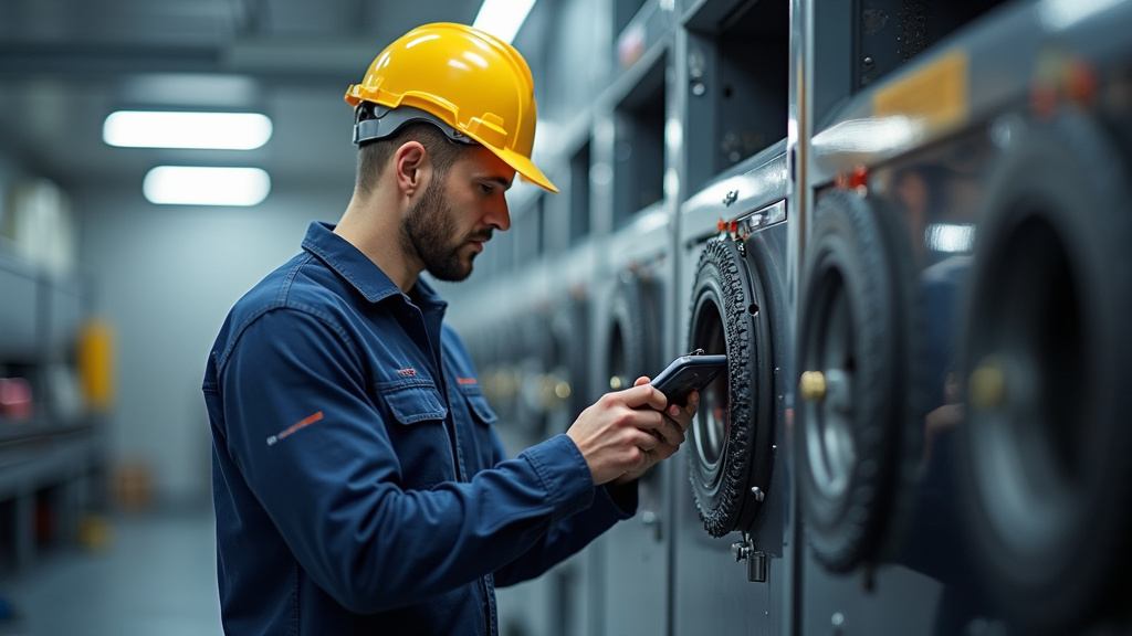 Technicien en train de faire la maintenance d