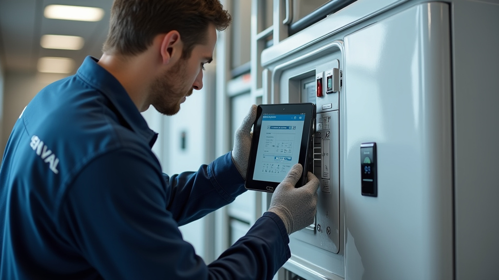 Technicien en train de faire la maintenance d’une borne de recharge à Enval