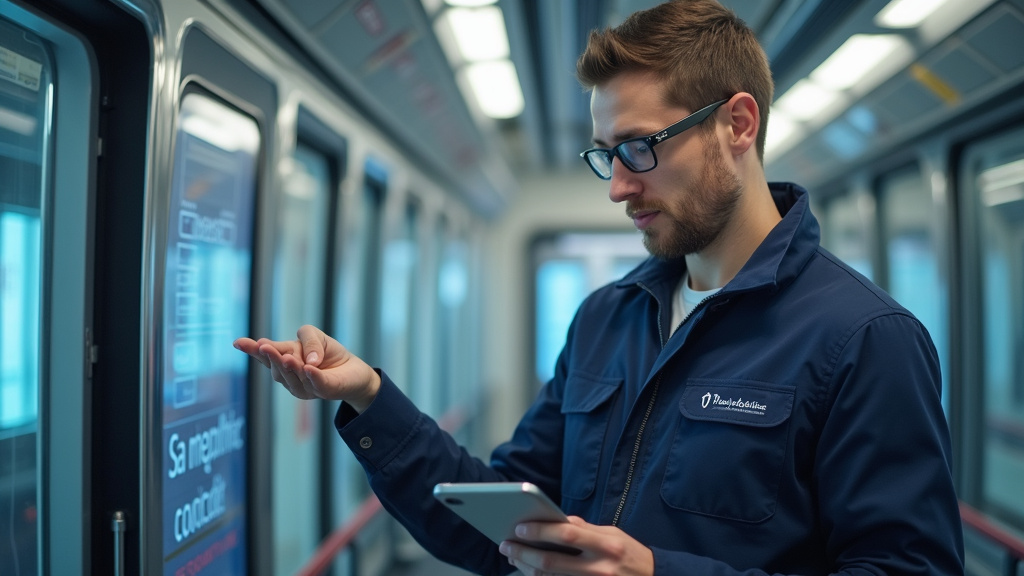 Technicien en train de vérifier l