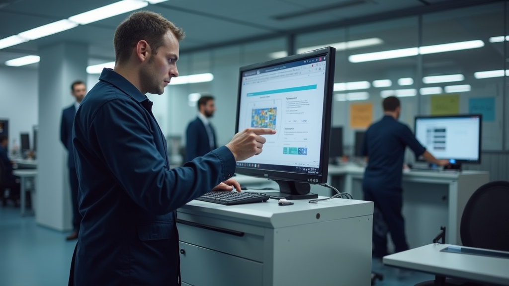 Technicien en train de vérifier l