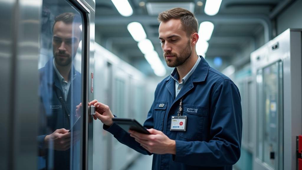Technicien en train de vérifier le fonctionnement d