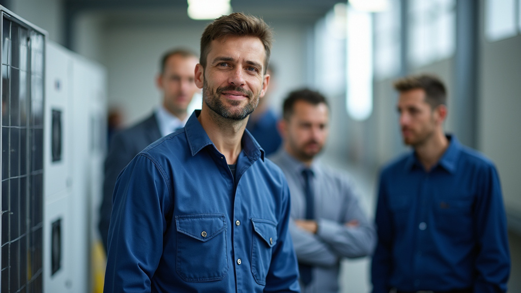 Technicien en train de vérifier une borne de recharge à Lombez