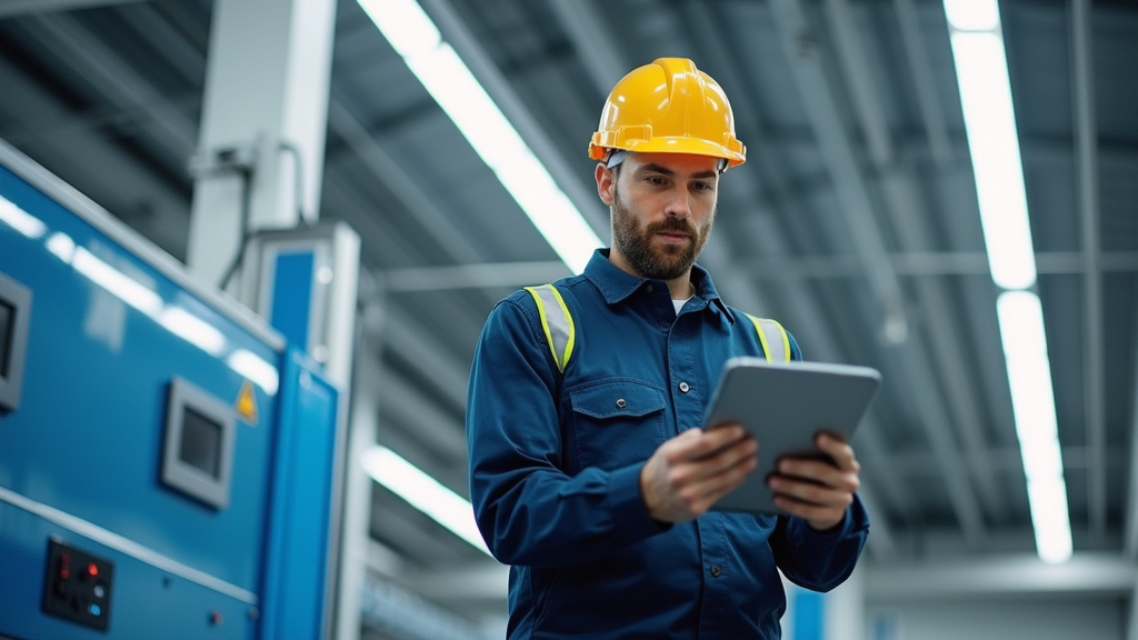 Technicien en train de vérifier une borne de recharge à Millas
