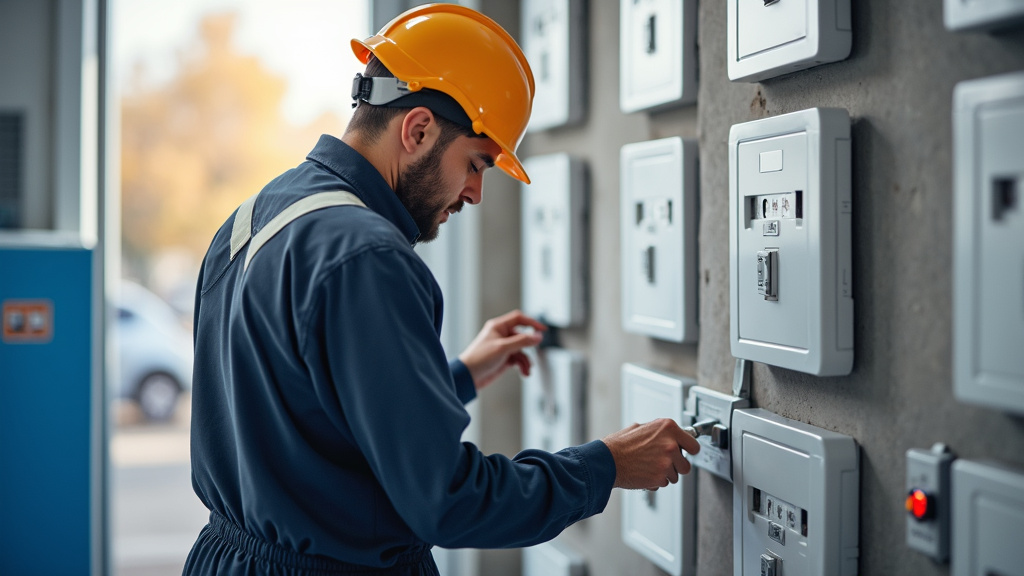 Technicien IRVE adaptant le tableau électrique pour l