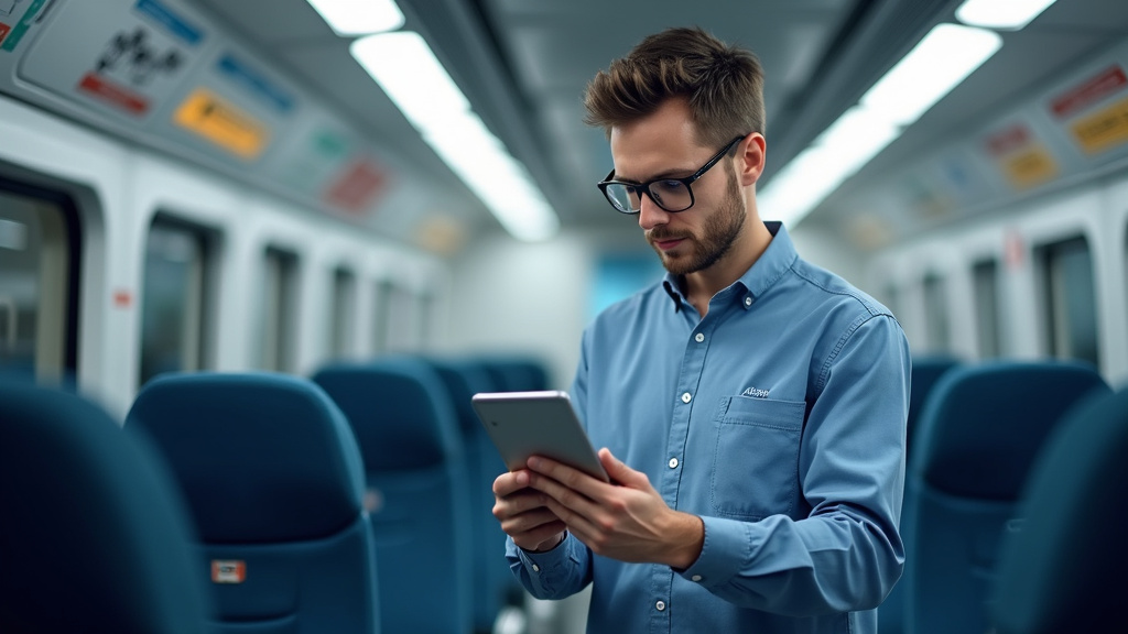 Technicien IRVE en train d