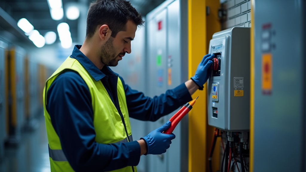 Technicien IRVE réalisant un diagnostic électrique à Guermantes avant l