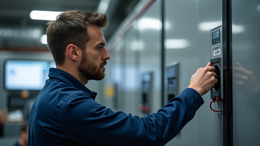 Technicien IRVE réalisant un diagnostic électrique pour l