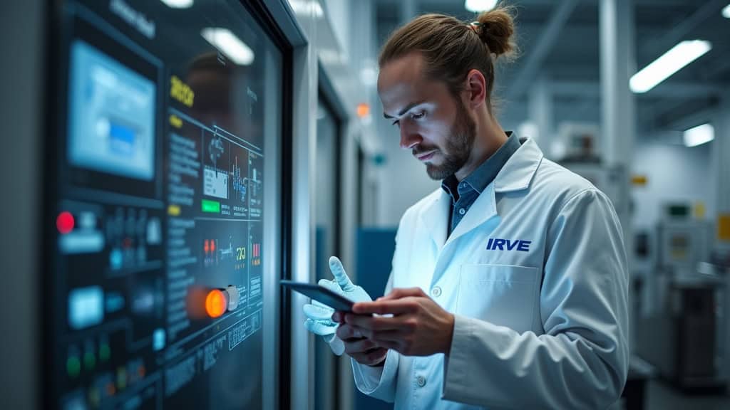 Technicien IRVE réalisant une étude technique pour l