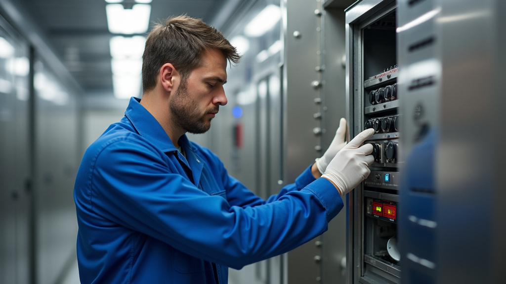 Technicien vérifiant le bon fonctionnement d