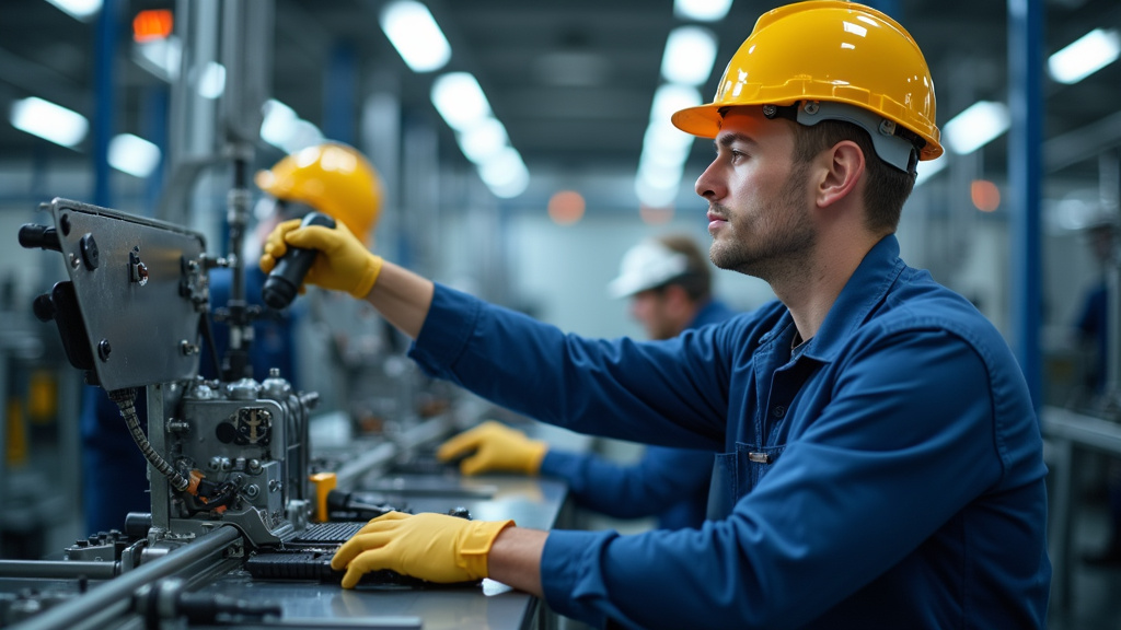 Technicien vérifiant le bon fonctionnement d