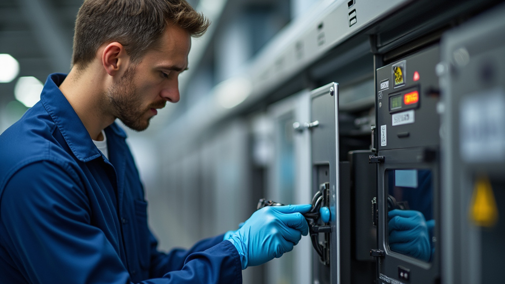 Technicien vérifiant le bon fonctionnement d